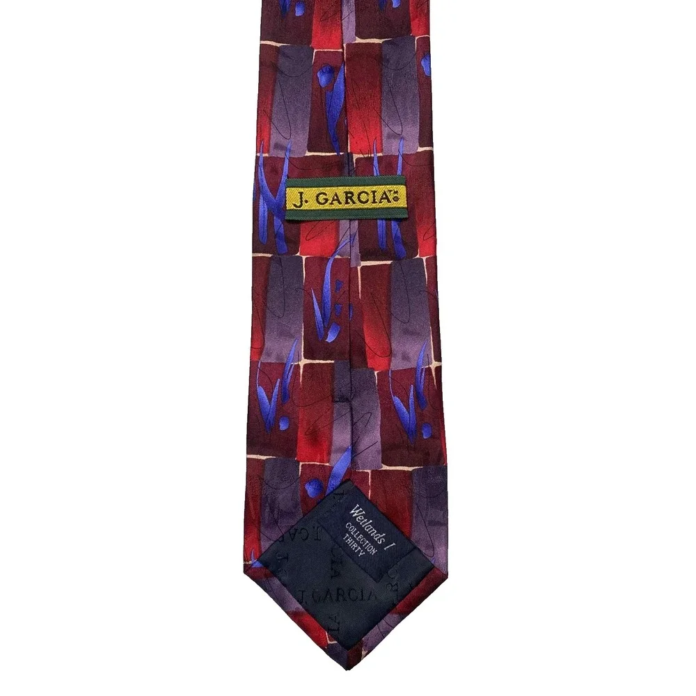 Vintage Jerry Garcia‎ neck tie Wetlands I Collection Thirty 100% silk preppy